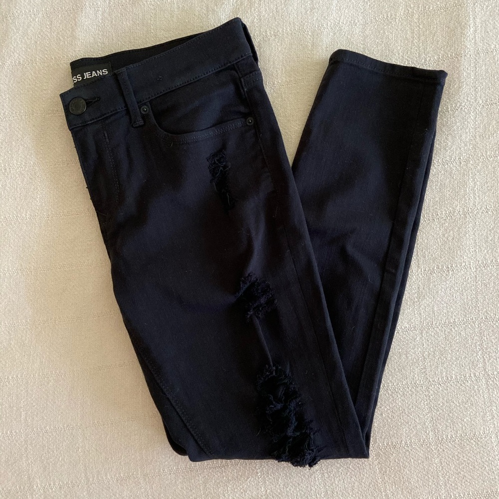 Express Black Distressed Denim
